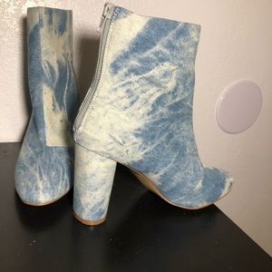 Blue tie dye boots